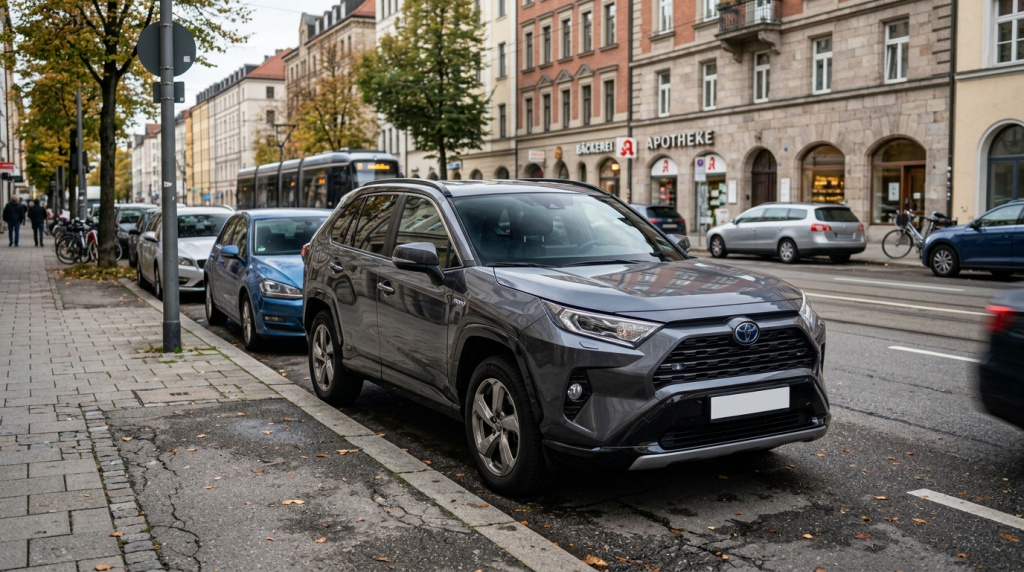 Гибридный автомобиль на дороге