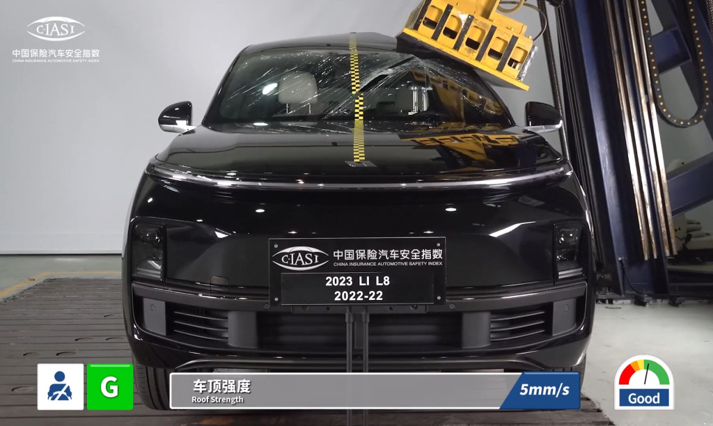 Проверка авто на защиту людей при перевороте на крышу Давление на крышу LiXiang L8